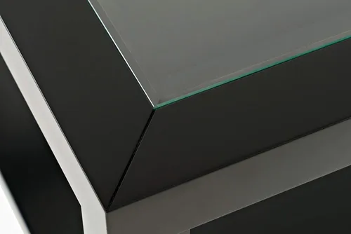 Vista 3 de Jofran Urban Icon - Mesa de centro rectangular con incrustaciones de vidrio y madera de acacia, mesa decorativa contemporánea para sala de estar