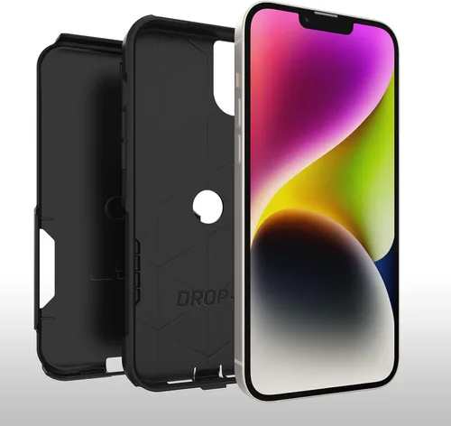 Vista 3 de OtterBox Commuter - Funda delgada compatible con iPhone 14 Plus (no 14/Pro/Pro Max) de doble capa de defensa, embalaje no minorista, color negro
