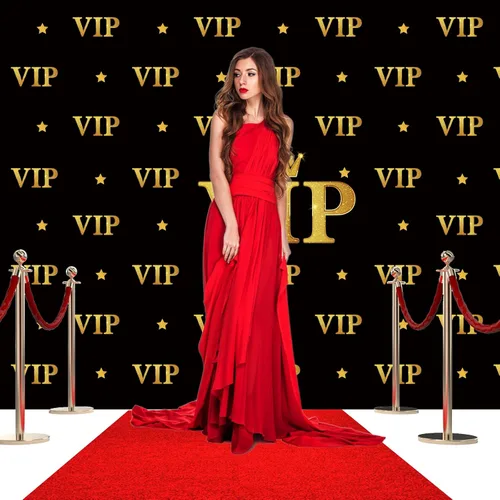 Vista 4 de VitalCozy 6.5 x 5 pies telón de fondo VIP para fotografía alfombra roja evento película premio telón de fondo corona estrella negro telón de fondo