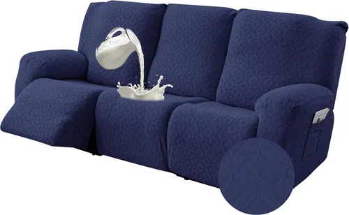 Vista 18 de Gennia Funda Impermeable para Silla Reclinable, Fundas Elásticas para Sofá Reclinable con Bolsillos, Fundas Lavables para Silla Reclinable Lazy Boy