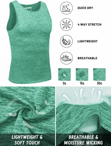 Vista 7 de TACVASEN Camisetas sin mangas para hombre, de secado rápido, sin mangas, para entrenamiento, musculación, fisicoculturismo, gimnasio, rendimiento