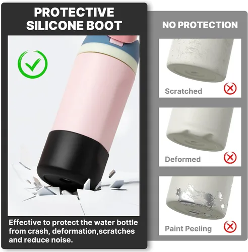 Vista 3 de Bota de silicona para botella de agua Owala de 14 onzas, 16 onzas, 24 onzas, 32 onzas, 40 onzas, funda protectora antideslizante para botella