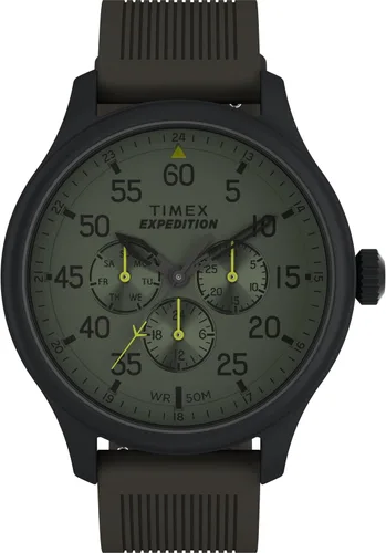 Vista 6 de Timex Expedition Field Chronograph 43mm Men’s Analog Watch INDIGLO Backlight Durable Comfortable Adjustable Strap Rugged Outdoor Watch 100M