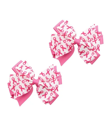 Vista 7 de Pinzas para el cabello con cinta de concientización rosa para el cáncer de mama, lazo rosa BCA02 (C1)