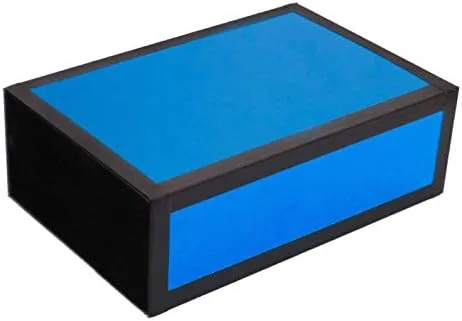 Vista 2 de Henrys Caja de cigarros de madera de malabarismo, colores neón brillantes (azul neón con cinta negra)