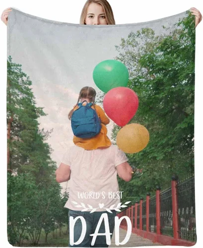 Vista 8 de D-Story Manta personalizada con texto fotográfico, manta de franela personalizada para Navidad, cumpleaños, San Valentín, para parejas, familiares