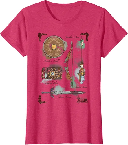 Vista 8 de Zelda Breath of The Wild Link Inventory - Camiseta gráfica Gris Oscuro