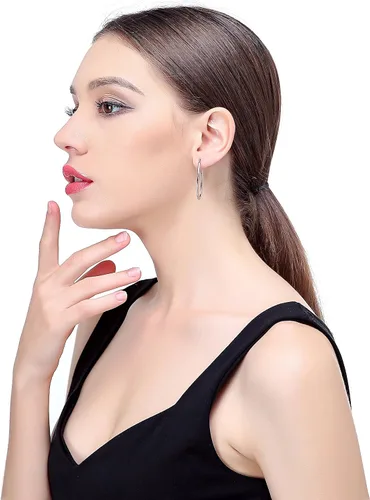 Vista 7 de Jstyle 4 Pairs a Set Stainless Steel Teardrop Hoop Earrings for Womens