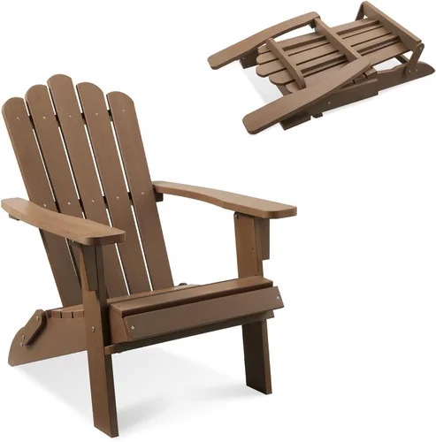 Vista 15 de Silla Adirondack plegable HDPE 1 paquete, marrón Marrón oscuro