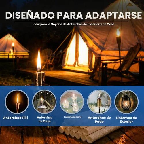 Vista 5 de Firefly - Mechas de antorcha Tiki de fibra de vidrio - Paquete de 6 piezas de repuesto