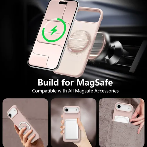 Vista 597 de Funda magnética de silicona para iPhone 13 Pro, color blanco antiguo [Compatible con Magsafe] [Forro de microfibra suave antiarañazos], funda