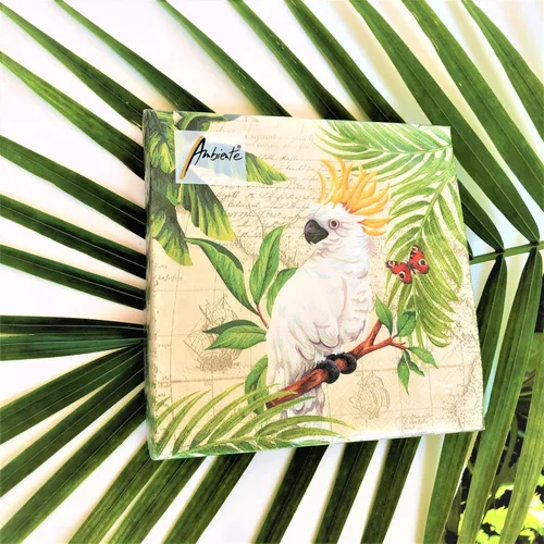 Vista 4 de Servilletas decorativas de 20 unidades, 13 x 13 pulgadas, diseño de pájaro blanco, servilletas de decoupage, servilletas desechables de otoño