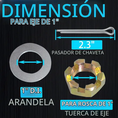 Vista 2 de iBroPrat Juego de 2 tuercas para remolque, eje de husillo de 1 pulgada