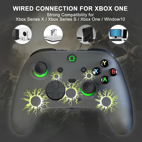 Vista 2 de conwin Wired Xbox One Game Controller, Enhanced Game Controller Compatible with Xbox One SeriesPC,Gaming Controller with Programming Keys,Dual