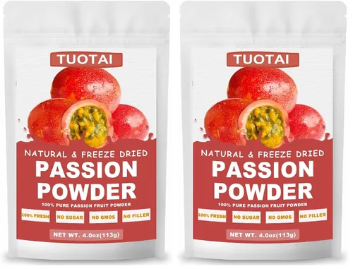 Vista 8 de Polvo liofilizado de fruta de la pasión, 4 onzas, polvo de fruta de la pasión para pasteles, bebidas y alimentos para hornear