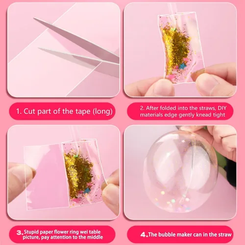 Vista 6 de 1 pieza de burbujas creativas de nanocinta, múltiples métodos de juego para el desarrollo intelectual, nano cinta de amasar, doble cara nano