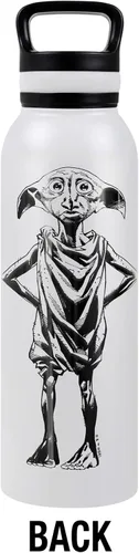 Vista 2 de Harry Potter OFFICIAL Dobby - Botella de agua aislada de 24 onzas, resistente a fugas, acero inoxidable aislado al vacío con tapa de bucle