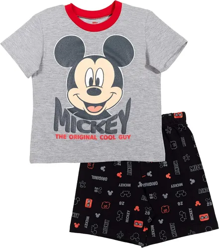 Vista 5 de Disney Camisetas de bebé de Mickey Mouse y pantalones cortos de rizo francés para niños pequeños