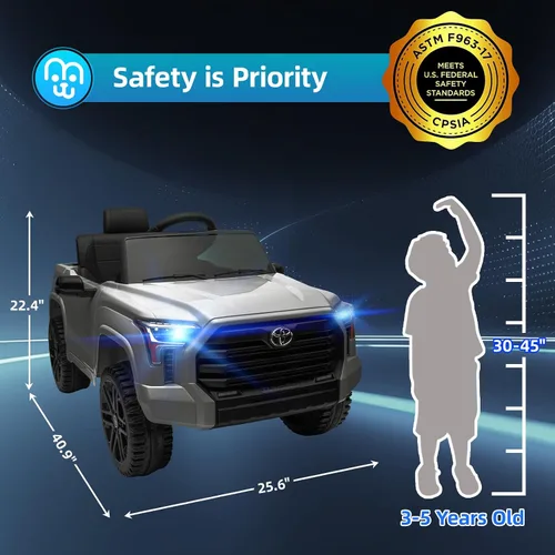 Vista 6 de MINIATURE MOTORS Camioneta eléctrica de 12 V con batería de 7 Ah para niños, camioneta eléctrica con maletero con control remoto, Bluetooth, música