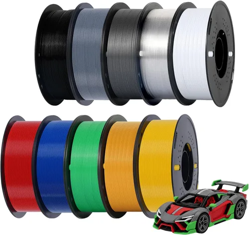 Vista 28 de Kingroon Filamento de impresora 3D PLA Plus (PLA+), 10 rollos, precisión dimensional +/- 0.001 in, carrete de 22 libras (22 libras), 0.069 in, negro