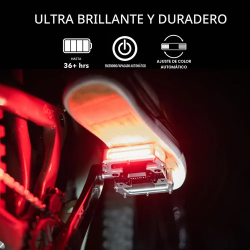 Vista 5 de REDSHIFT ARCLIGHT PRO Pedales planos de bicicleta con luces LED, encendido y apagado automático, batería de más de 36 horas, recargable por USB