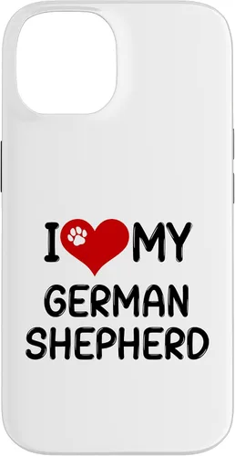 Vista 4 de I Love My German Shepherd Pet Dog Breed Retro Heart Case for iPhone 17