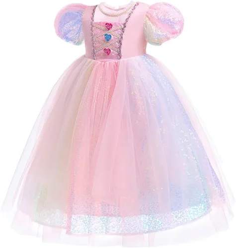 Vista 7 de REXREII Disfraz de princesa durmiente para niñas, disfraz de Halloween, cosplay, Navidad, fiesta de cumpleaños (accesorios)