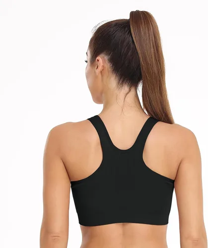 Vista 4 de Brasier deportivo con cierre frontal para mujer, para posoperatorio, sin aro, para deporte o yoga