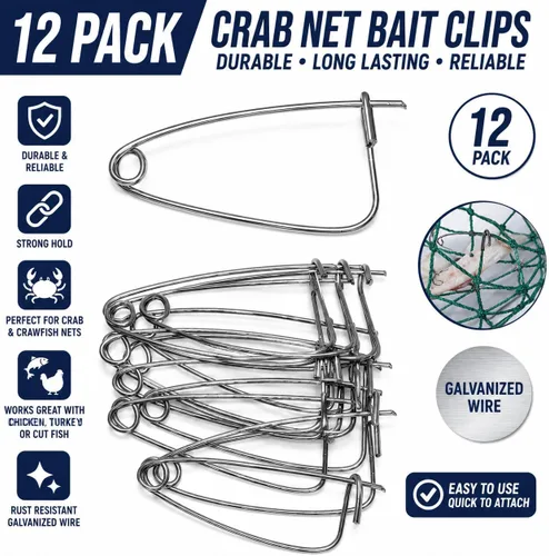 Vista 2 de Crab Net Bait Clips (Set of 12) Crawfish Net Bait Clips, Durable, Long Lasting