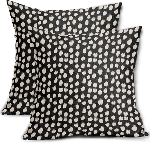 Vista 17 de Sweetshow Juego de 2 fundas de almohada de 16 x 16 pulgadas, diseño bohemio, con diseño de lunares, moderno y moderno, para exteriores, decorativas