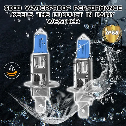 Vista 3 de Bombilla halógena H1 para faros delanteros H1, bombillas halógenas ultra blancas brillantes de 12 V 100 W, haz alto y bajo, bombillas antiniebla