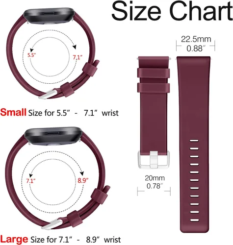 Vista 2 de Paquete de 8 correas deportivas compatibles con Fitbit Versa 2, correas de repuesto clásicas de silicona suave para reloj inteligente Fitbit Versa 2