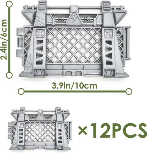 Vista 3 de Oriate Juego de Accesorios de Cercado de Captura de Dinosaurio de 12 Piezas, Juguetes de Cerca de Jaula de Dinosaurio de Plástico para Fanáticos