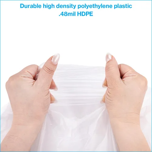 Vista 3 de SSWBasics Bolsas grandes de plástico transparente para camisetas de 18 x 8 x 30 pulgadas, 500 bolsas de plástico transparente con asas, bolsas