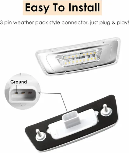 Vista 5 de Conjunto de 2 luces LED de señal de giro de marcador lateral, lente transparente ámbar súper brillante 9-3014-SMD selladas LED rectangulares
