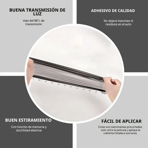 Vista 4 de Apto para Dodge Durango 2014-2020 Luz Trasera Completa Tercera Luz de Freno Kit de Película de Superposición de Vinilo Precortado Tintado con Luz