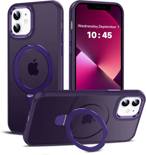 Vista 65 de LeYi Funda para iPhone 11 para MagSafe con soporte magnético, color negro