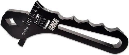 Vista 6 de IAG Performance AN 3AN-16AN - Llave inglesa ajustable para manguera de aluminio ligero, color negro