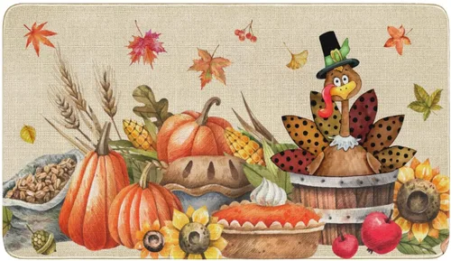 Vista 12 de Tapete de bienvenida para puerta de Halloween, divertido esqueleto para decoración del hogar, antideslizante, para interiores y exteriores, 17 x 30