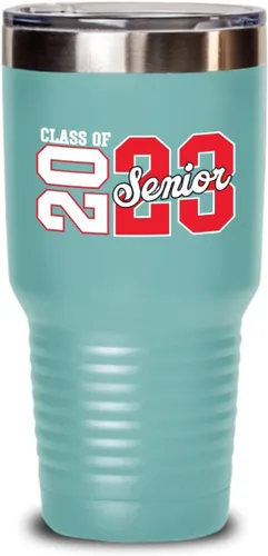 Vista 4 de Class Of 2023 - Taza para personas mayores de 2023, regalos para hijo o hija de secundaria, para niñas y niños, para él y ella, de acero inoxidable