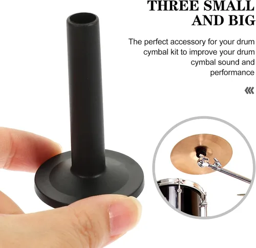 Vista 2 de Pequeñas fundas de platillo, 12 piezas, accesorios de repuesto para tambor de percusión, piezas negras