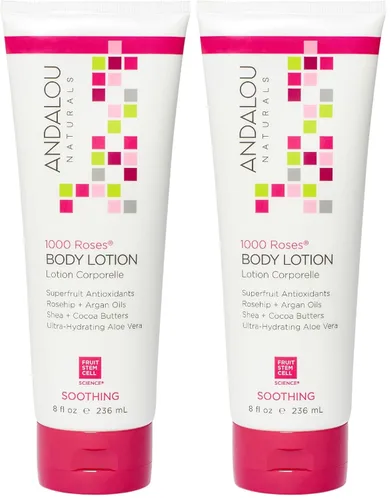 Vista 10 de Andalou Naturals 1000 Roses Loción corporal calmante - Mejora la humedad de la piel con manteca de karité y aloe vera - Loción hidratante