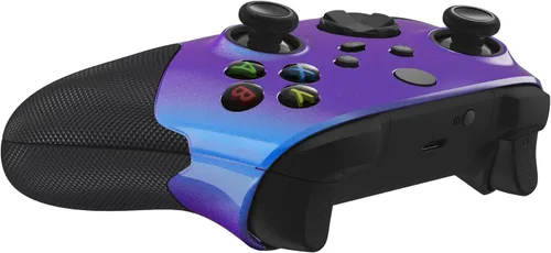 Vista 6 de eXtremeRate ASR versión Performance - Empuñaduras laterales de goma para Xbox Series X S, Chameleon Purple Blue Rediseñed Grip Handle Face Plate
