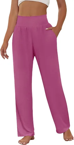 Vista 2 de Neer - Conjunto de 3 pantalones de yoga de pierna ancha para mujer - Pantalones deportivos cómodos, holgados, de cintura alta y casuales