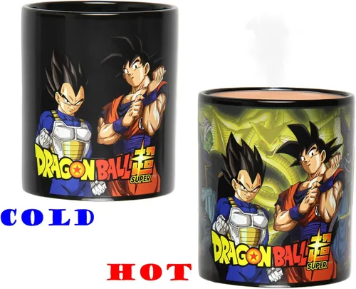 Vista 2 de JUST FUNKY Dragon Ball Super Anime Manga Heat Reactive Color Cambio 16 OZ. Taza de café de té