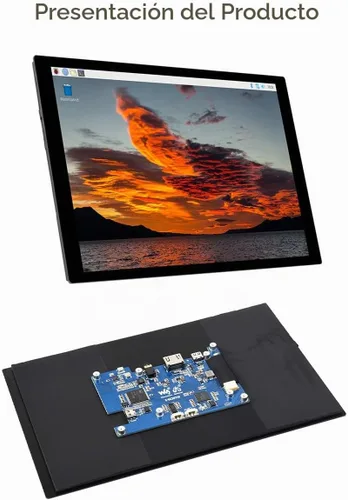 Vista 7 de waveshare Pantalla táctil capacitiva IPS de 10.1 pulgadas, resolución de 1280 × 800, interfaz HDMI, compatible con Raspberry Pi 5/4B/3B/Zero/Zero