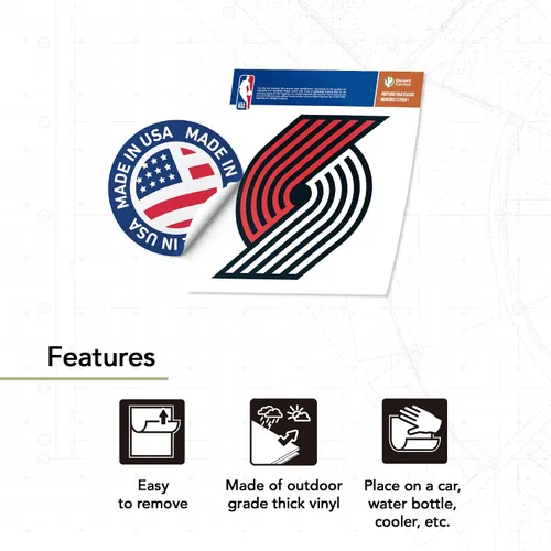 Vista 4 de Desert Cactus Portland Trailblazers NBA - Calcomanía de vinilo con licencia oficial de la NBA, botella de agua para laptop, álbum de recortes