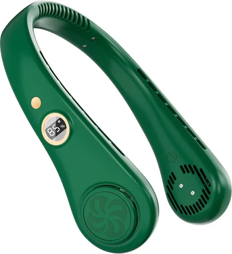 Vista 9 de CHARGEWORX Ventilador de cuello portátil portátil, ventilador de refrigeración personal sin aspas con batería recargable de 4000 mAh, pantalla LCD