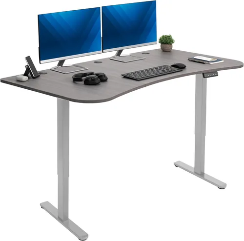 Vista 25 de VIVO DESK-KIT-E2B1B - Escritorio eléctrico de pie con motor doble, ajuste de altura de memoria, serie E2B, marco negro superior negro, DESK-KIT-E2B1B