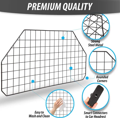 Vista 4 de ZONETECh Barrera universal para mascotas para perros, de alta calidad, color negro, resistente, alambre recubierto ajustable, divisor